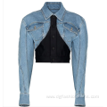 Motorcycle Short Stylish Denim Jackets For Women